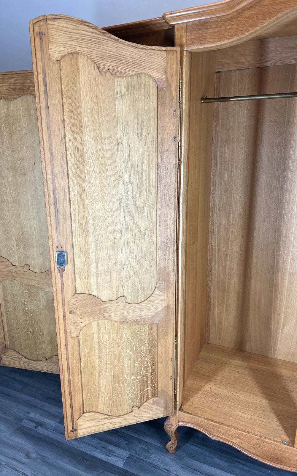 Wardrobe Vintage French Louis XVI Oak 4 Door  Armoire with Shelves LOT 416012