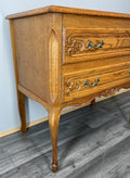 Chest of Drawers Vintage French Louis Oak 2 Drawers Ornate Cabinet LOT 44386