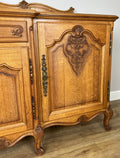 Sideboard Vintage French Louis Style Oak 4 Door Cupboard Carved Cabinet LOT 63629