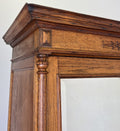 Wardrobe Antique French Oak Two Door Mirrored Carved Armoire Cabinet LOT 61202