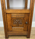 Bedside Table Antique French Style Marble Top Oak Cabinet Nightstand LOT 62416