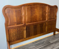 Bed Vintage French Louis XVI Oak Double Bed Frame Carved Headboard LOT 37931