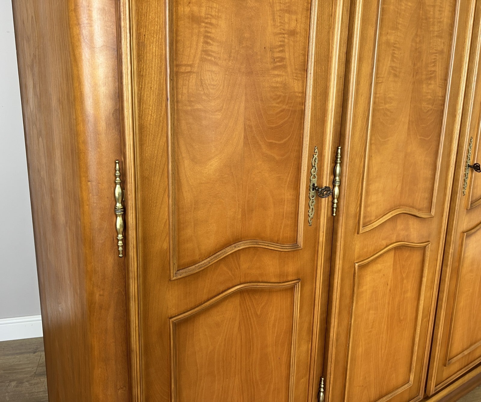 Wardrobe Vintage French Louis XVI Style Four Door Carved Armoire LOT 60795