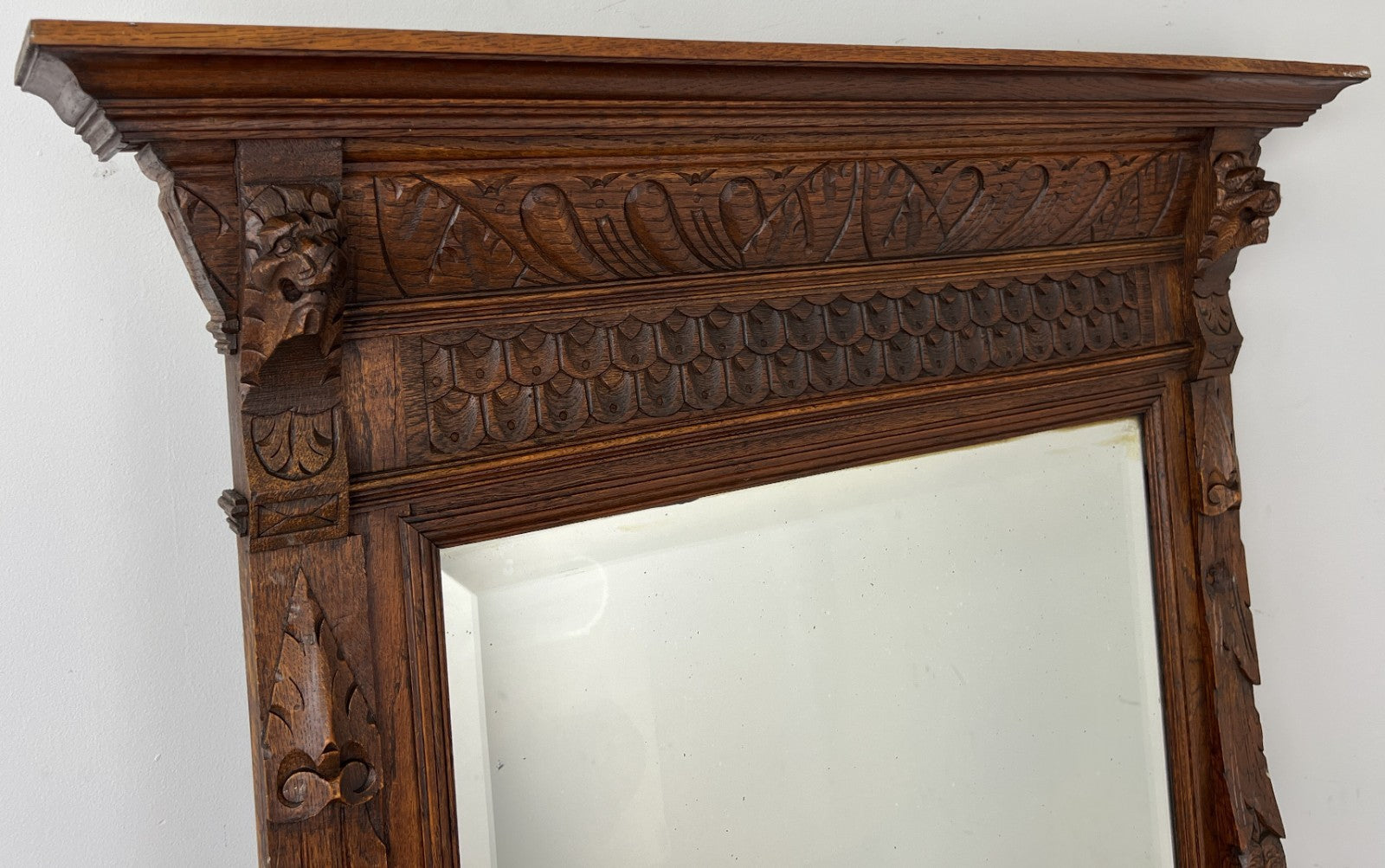 Mirror Antique French Oak Wall Mirror Home Decor Carved Wall Frame LOT 63711