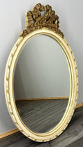 Vintage French Shabby Chic Carved Wall Mirror Ornate Oval Wall Frame LOT 45060