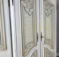 Wardrobe Vintage French Shabby Chic Five Door Carved Armoire Cabinet LOT 612112