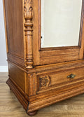 Wardrobe Antique French Oak Two Door Mirrored Carved Armoire Cabinet LOT 612010