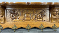 French Vintage Style Coat Rack Oak 5 Hooks Ornate Wall Shelf Coat LOT 46935