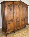 Wardrobe Vintage French Louis XVI Style Four Door Oak Carved Armoire LOT 61263