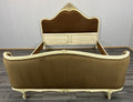 Bed Vintage French Shabby Chic Upholstered King Size Bed Frame LOT 48162