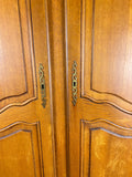 Wardrobe Vintage French Louis XVI Style Oak Four Door Armoire LOT 48208