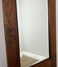 Mirror Antique French Style Oak Wardrobe Door Mirror Carved Panel LOT 61891