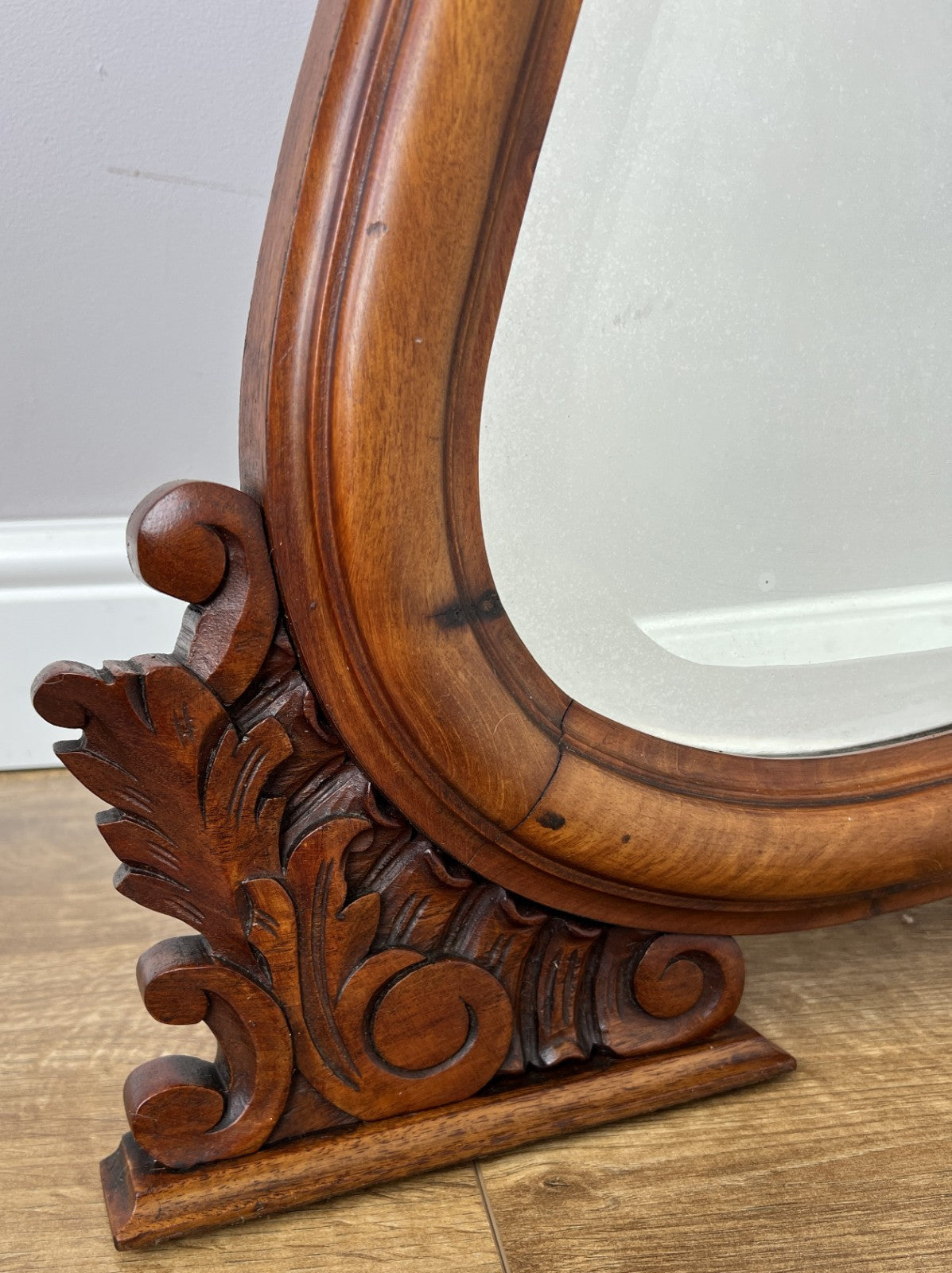 Mirror Antique French Walnut Ornate Wall Mirror Decorative Frame LOT 64048