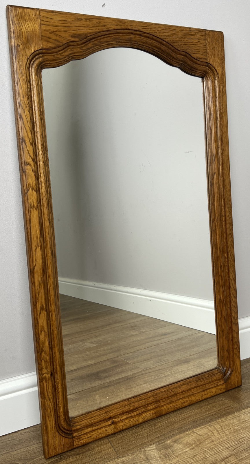 Mirror Vintage French Style Oak Carved Decorative Frame Wall Mirror LOT 62770