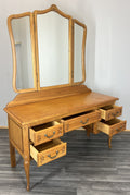 Vintage Dressing Table with mirror French Louis Oak Vanity Table Makeup LOT 45618