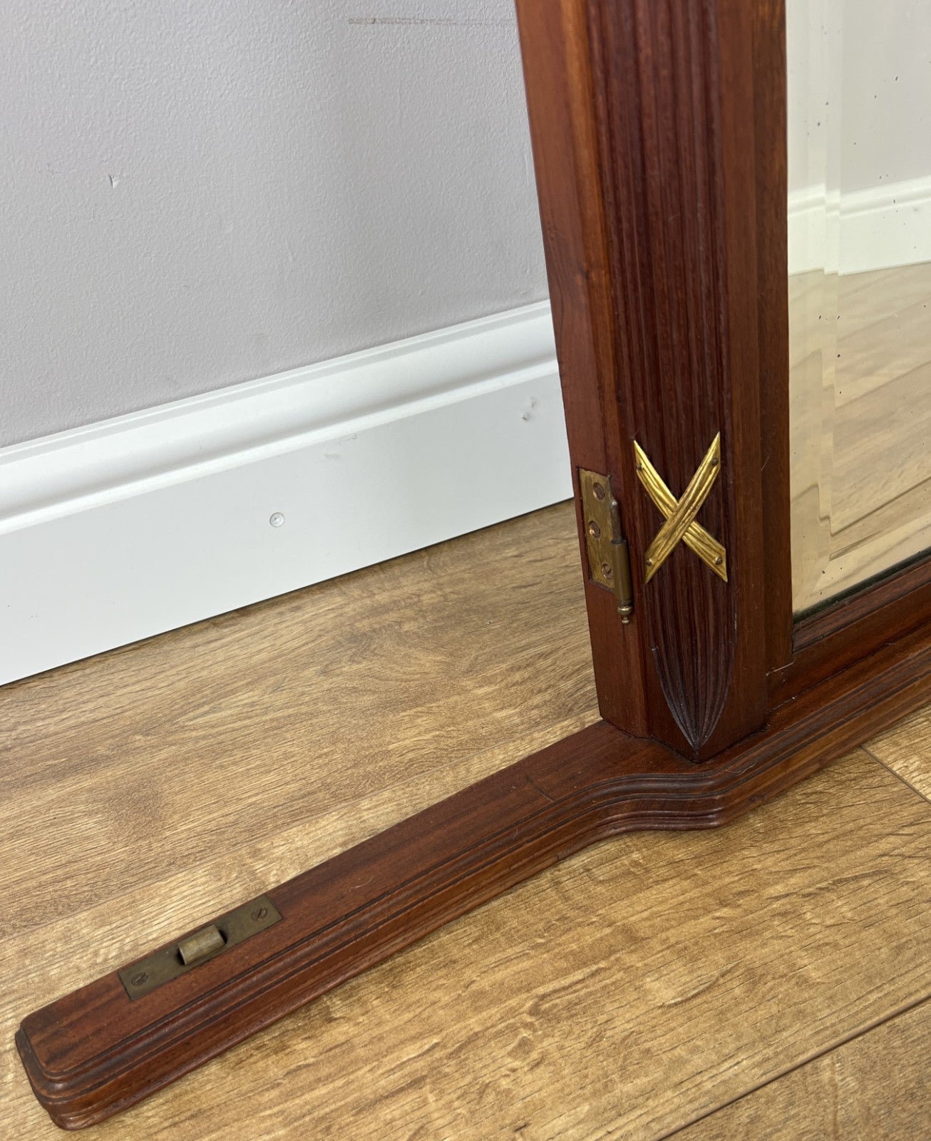 Mirror Antique French Walnut Wall Mirror Carved Decorative Frame LOT 61385