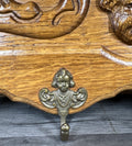 French Vintage Style Coat Rack Oak 6 Hooks Ornate Wall Shelf Coat LOT 46944
