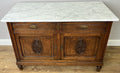 Cabinet Antique French Style Marble Top Oak Sideboard Carved Cupboard LOT 63127