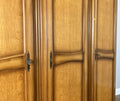 Wardrobe Vintage French Louis Oak Triple Door Carved Armoire Cabinet LOT 6534