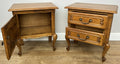 Pair of  Bedside Tables Vintage French Louis Oak Nightstands Cabinets LOT 491111