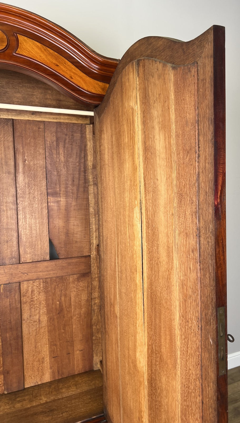 Wardrobe Antique French Style Mahogany Mirrored Carved Armoire Cabinet LOT 615712
