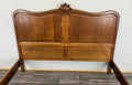 Bed Vintage French Louis Style Oak Double Bed Frame Carved Headboard LOT 47306