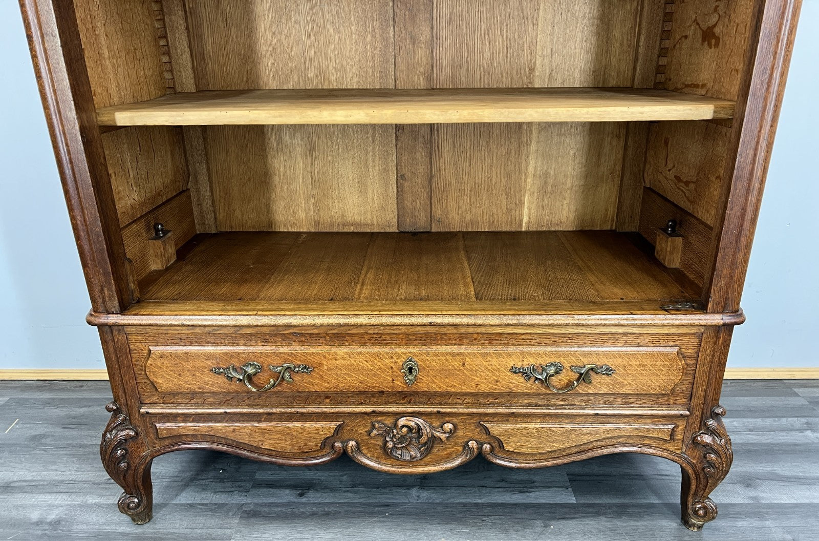 Bookcase Antique French Style Display Oak Carved Cabinet Sideboard LOT 47916