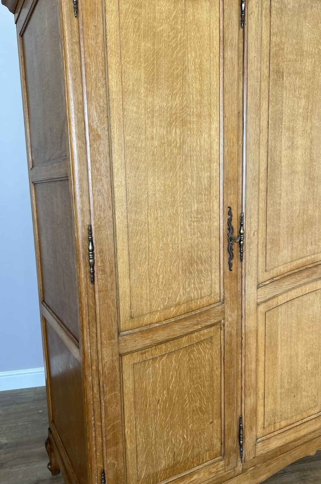 Wardrobe Vintage French Louis XVI Style Oak Four Door Carved Armoire LOT 61065
