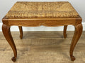 Footstool Vintage French Louis Style Oak Table Rush Seat Carved Stool LOT 62130