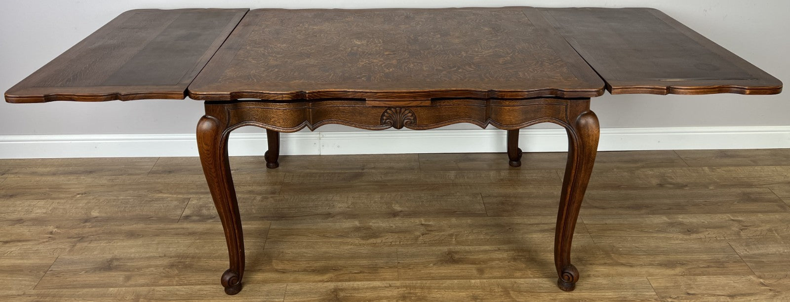 Dining Table Vintage French Louis XVI Carved Oak Extendable Table LOT 63542