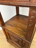 Bedside Table Antique French Marble Top Oak Cabinet Carved Cupboard LOT 635211