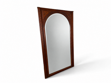 Mirror Antique French Style Oak Arched Carved Large Wall Mirror LOT 6530