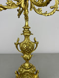 Pair of Candelabras Vintage French Brass Ornate 5 Arm Candle Holders LOT 64379