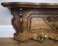 French Vintage Coat Rack Oak 6 Hooks Wall Shelf Carved Coat Hanger LOT 60002