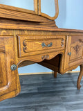 Vintage Dressing Table with Mirror French Oak Louis Vanity Table Makeup LOT 456711