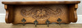 Coat Rack Vintage French Oak Wall Mounted 4 Hooks Carved Rack Hanger LOT 62932