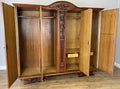 Wardrobe Vintage French Style Four Door Carved Armoire Cabinet LOT 614710