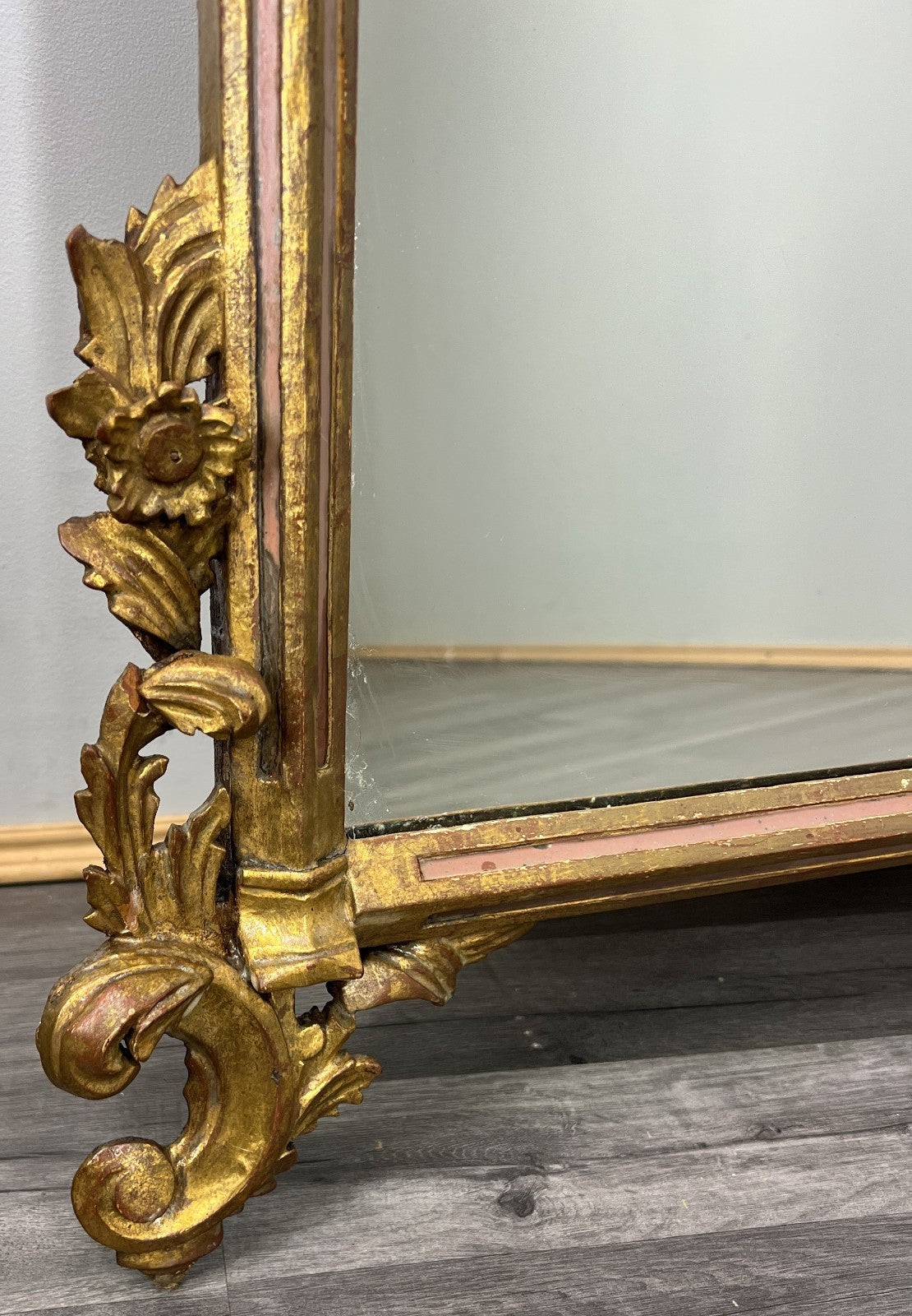 Vintage French Style Carved Wall Mirror Ornate Gilt Wooden Wall Frame LOT 477610