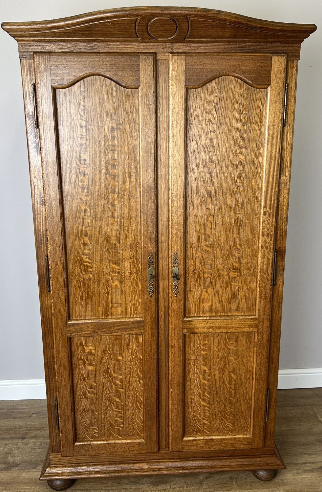 Wardrobe Vintage French Style Oak Two Door Carved Armoire Cabinet LOT 61280