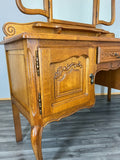Vintage Dressing Table with Mirror French Oak Louis Vanity Table Makeup LOT 45229
