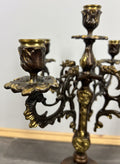 Candelabra Vintage French Brass 5 Arm Ornate Rococo Candle Holder LOT 44315