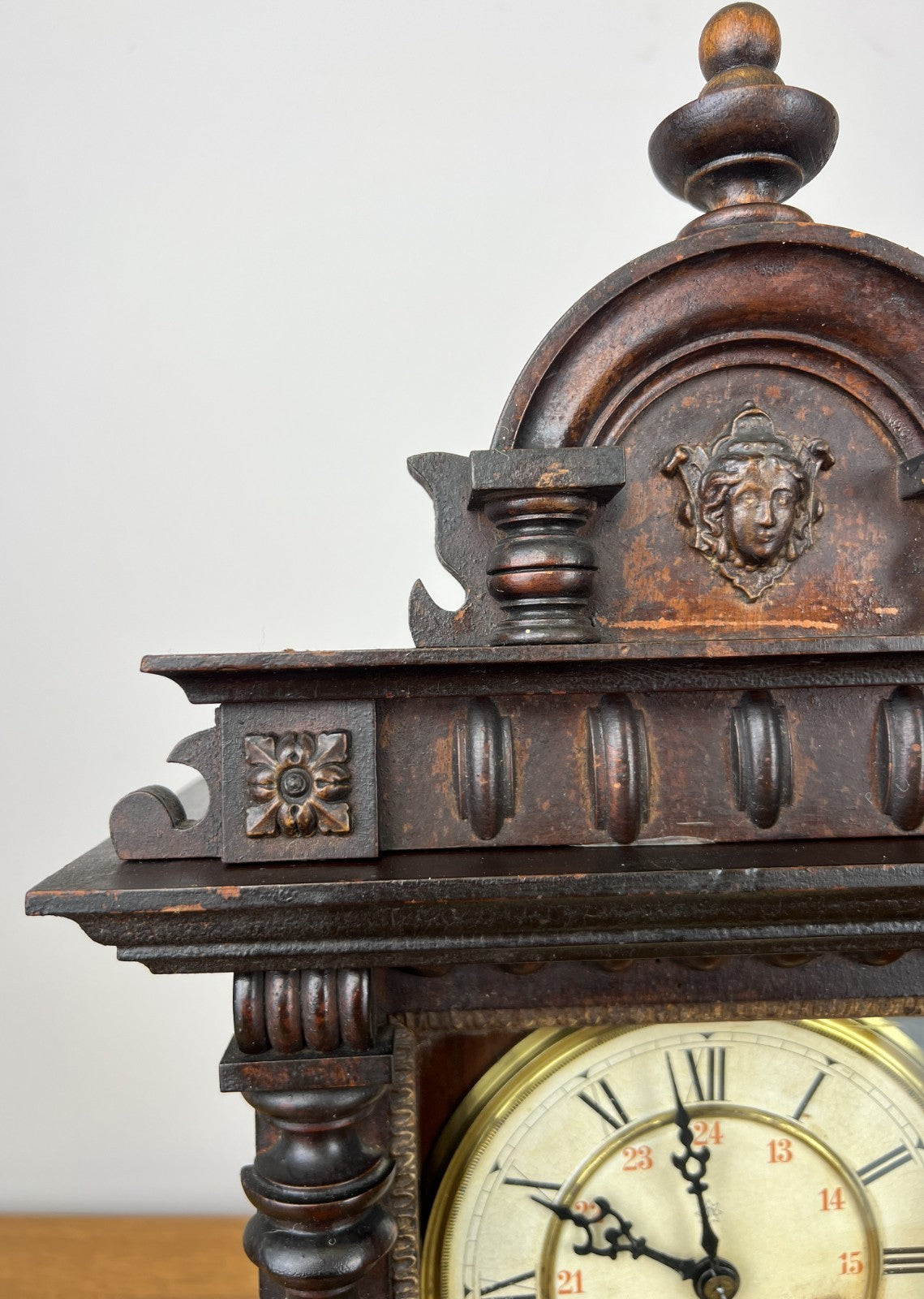 Clock Vintage Junghans Wooden Mantel Clock Glass Door Table Clock LOT 60553