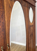 Wardrobe Antique French Oak Two Door Mirrored Carved Armoire Cabinet LOT 61239