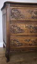 Chest of Drawers Vintage French Louis XVI Oak Carved 3 Drawer Cabinet LOT 60108