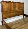 Bed Vintage French Louis XVI Double Bed Frame Oak Carved Headboard LOT 49147
