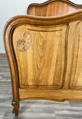 Bed Antique French Style Oak Double Bed Frame Carved Headboard LOT 37113