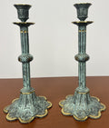 Crucifix Vintage Style Ornate Religious Cross With Candleholders Set LOT 49567