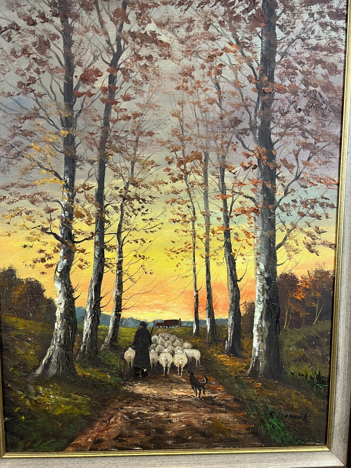 Vintage French Oil Painting Landscape Signed Framed Nature Art LOT 46272