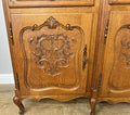 Sideboard Vintage French Louis Style Oak 4 Door Cupboard Carved Cabinet LOT 63635