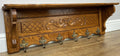 Coat Rack Vintage French Oak Wall Mounted 6 Hooks Carved Rack Hanger LOT 62092